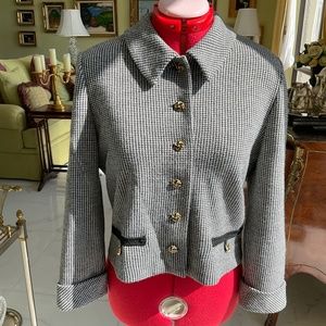 Vintage Castleberry Houndstooth Jacket.  Black and White.  Size 4.